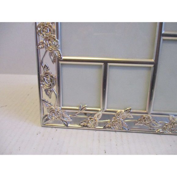 *Amora Picture Photo Frame Subtle Rose Vine Design Gold Tone Metal Multi-Image - Picture 2 of 5